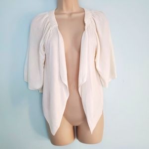 89th & Madison White Open Front Cardigan Shrug Sweater